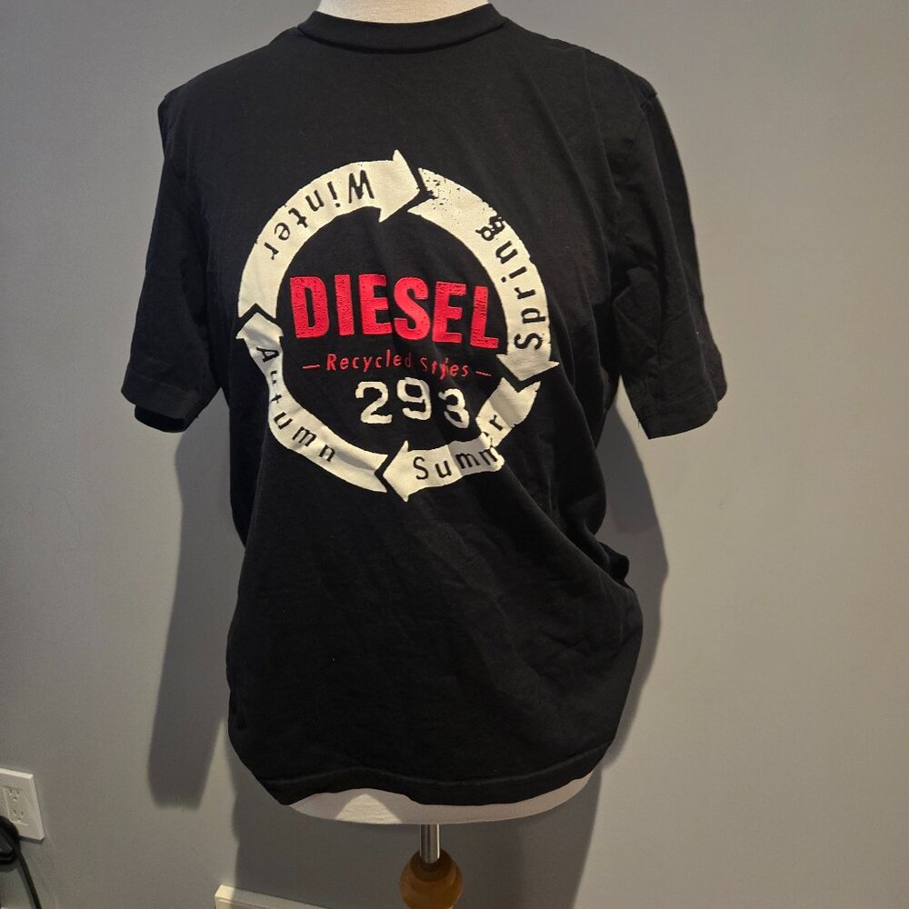 Diesel Recycled Styles Graphic T-Shirt | Size Medium | Black